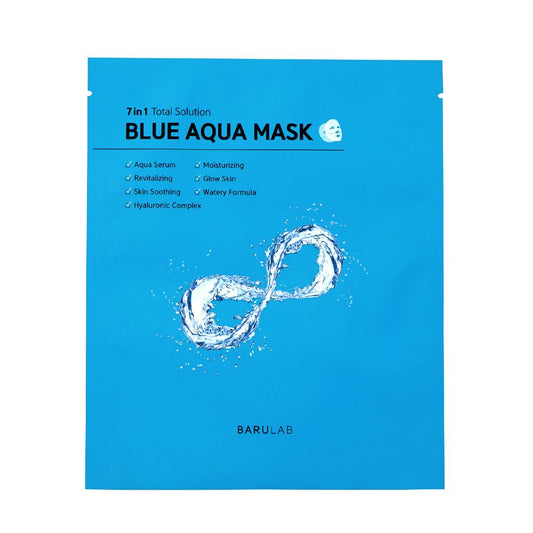 BARULAB - Ensemble de masques Aqua bleus à solution totale 7 en 1 - 30g x 10pcs