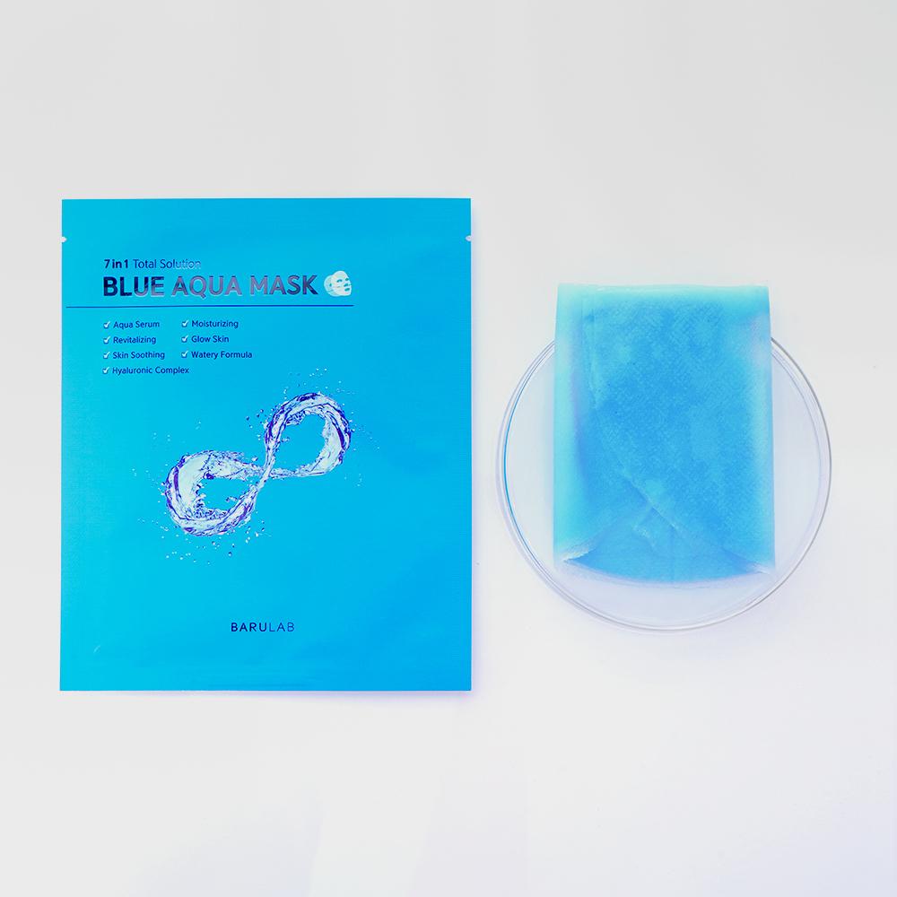 BARULAB - Ensemble de masques Aqua bleus à solution totale 7 en 1 - 30g x 10pcs